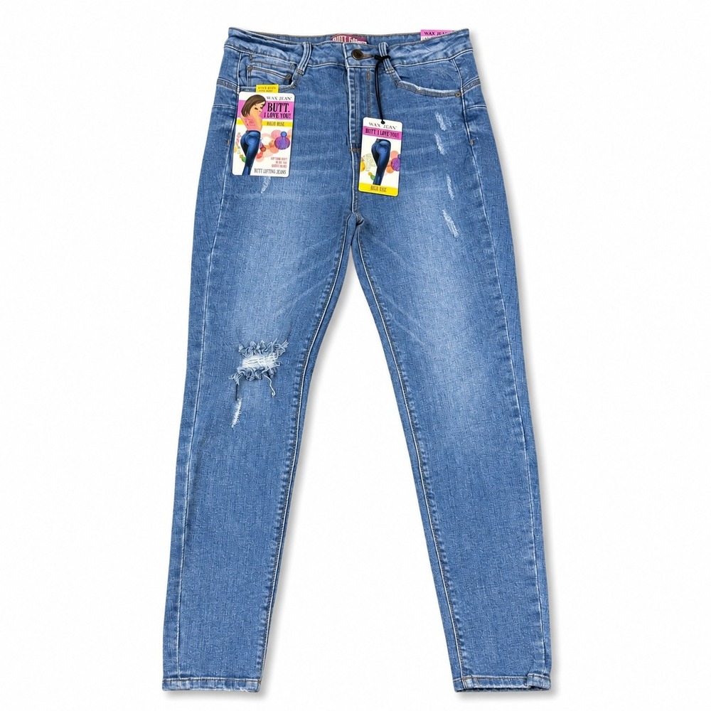 Wax Jean Butt I Love You High Rise Skinny Jeans Womens Size 5 Light Wash NWT